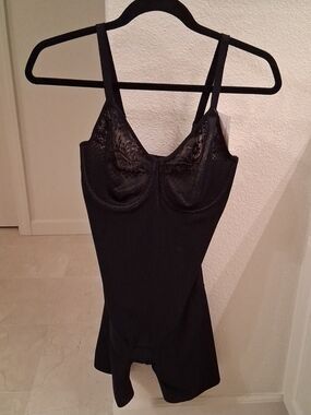 Wacoal Black Lace-Trim Shaping Bodysuit with Underwire